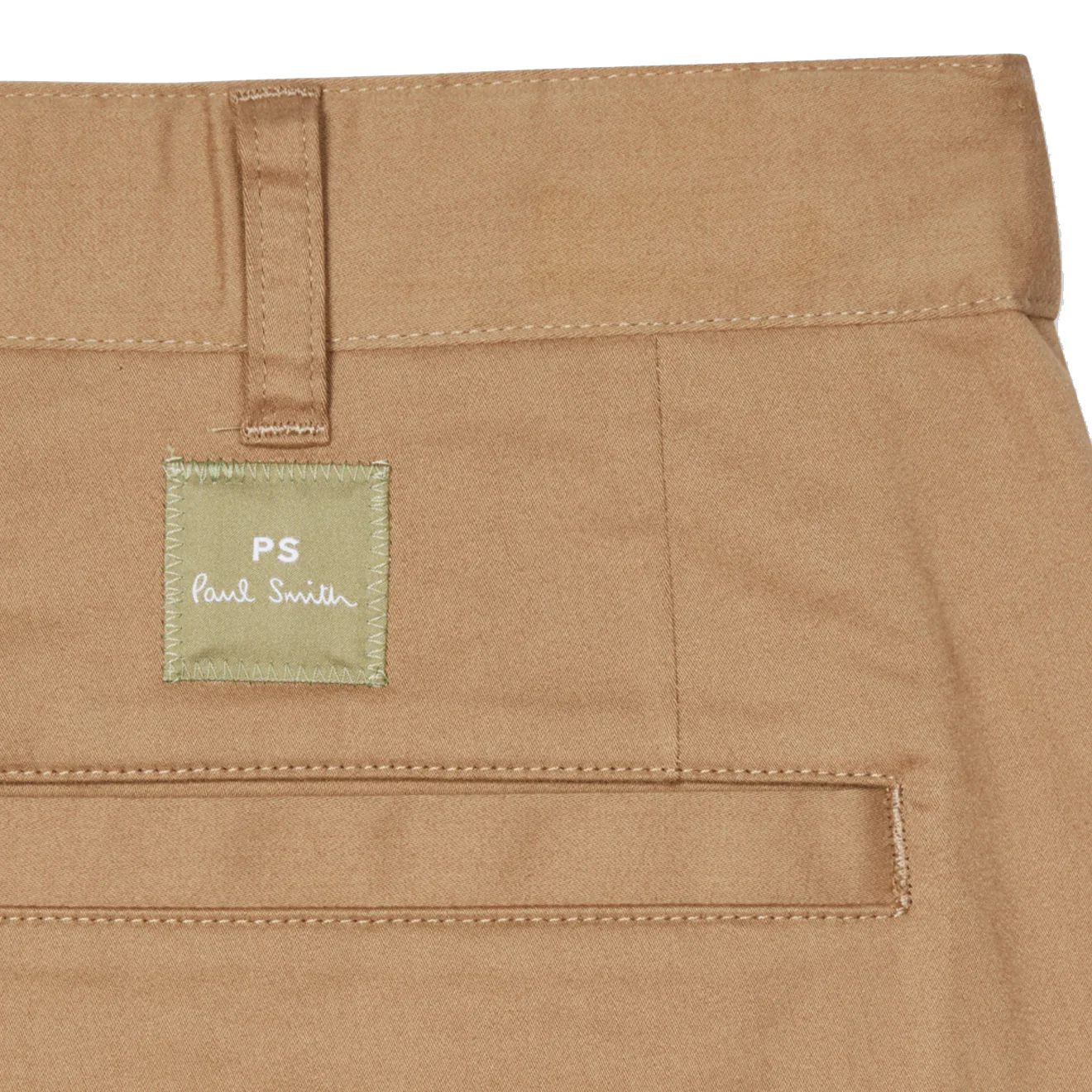 Paul Smith Relaxed-Fit Tan Stretch-Cotton Sateen Trousers Tan - Image 2