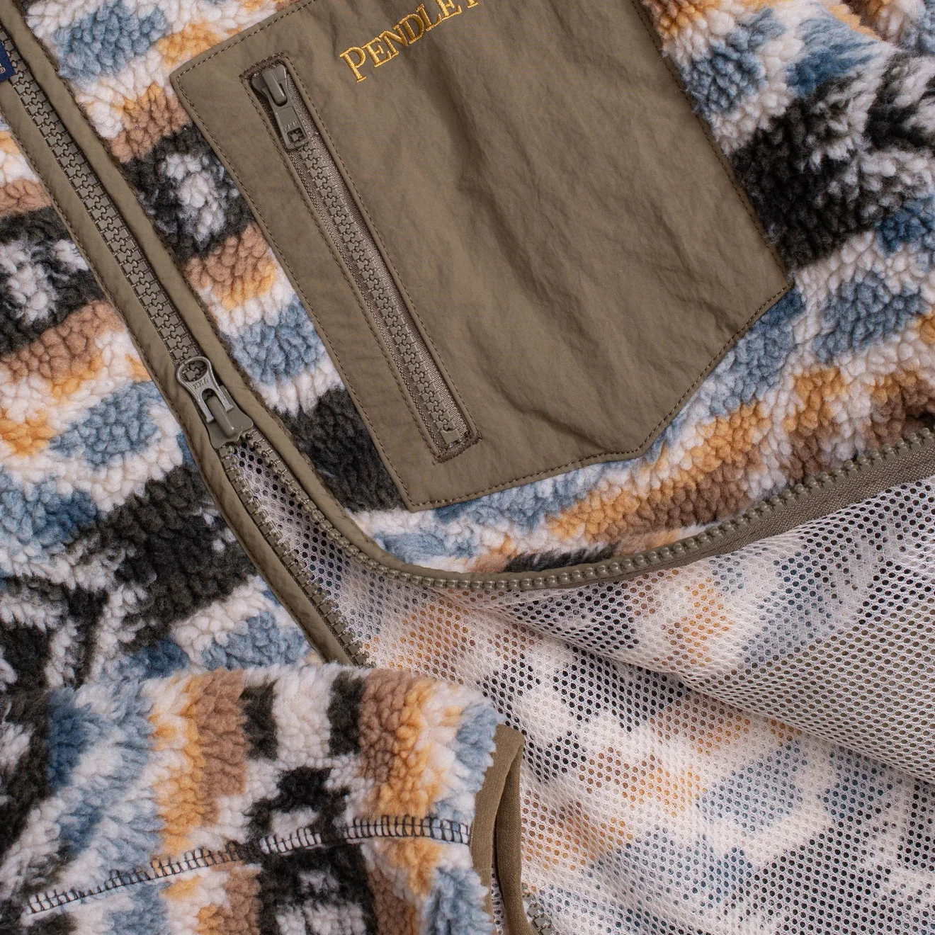 Pendleton Zip Through Fleece Jacket Abiquiu Sky - Image 3