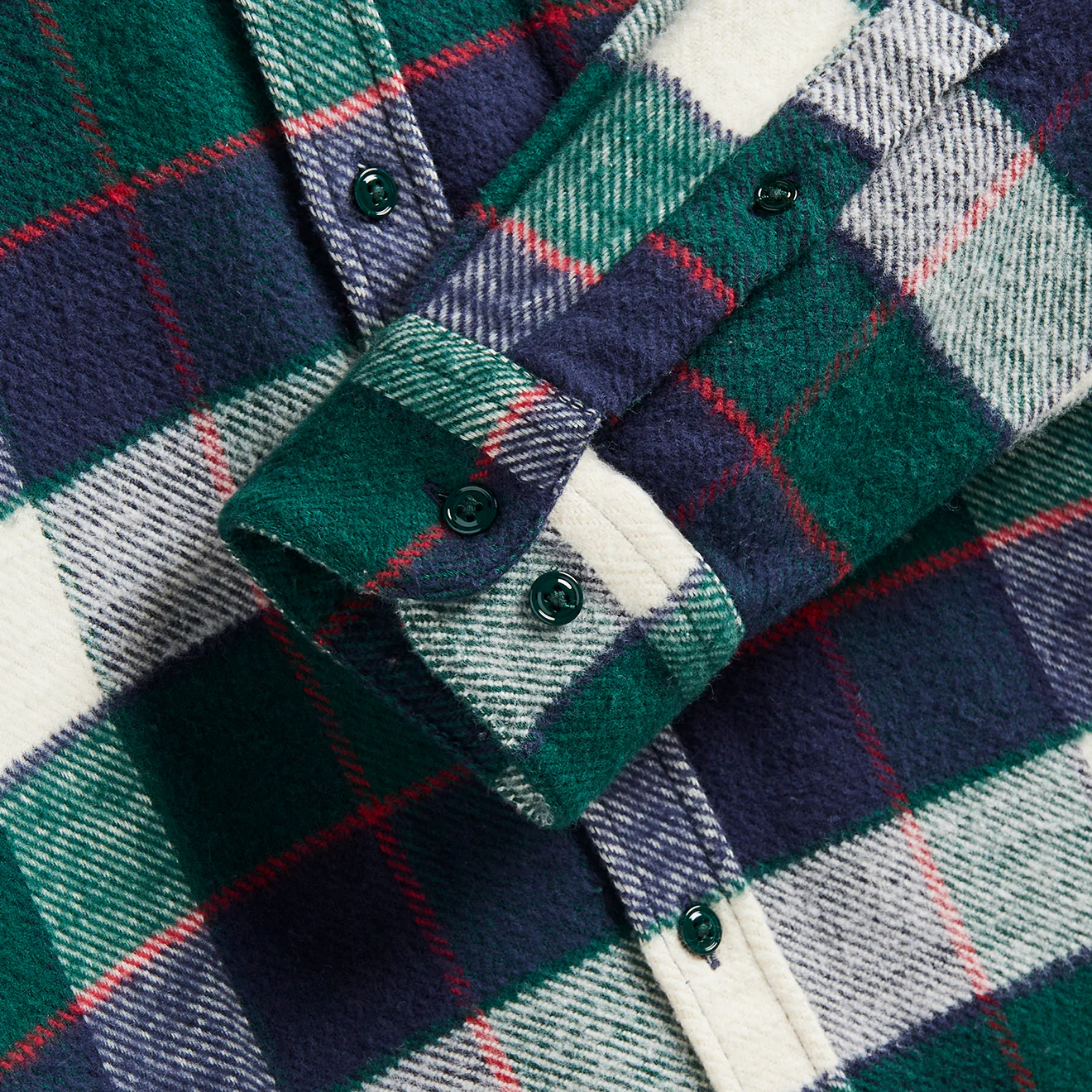 Portuguese Flannel Bottle Shirt Green / Blue - Image 2
