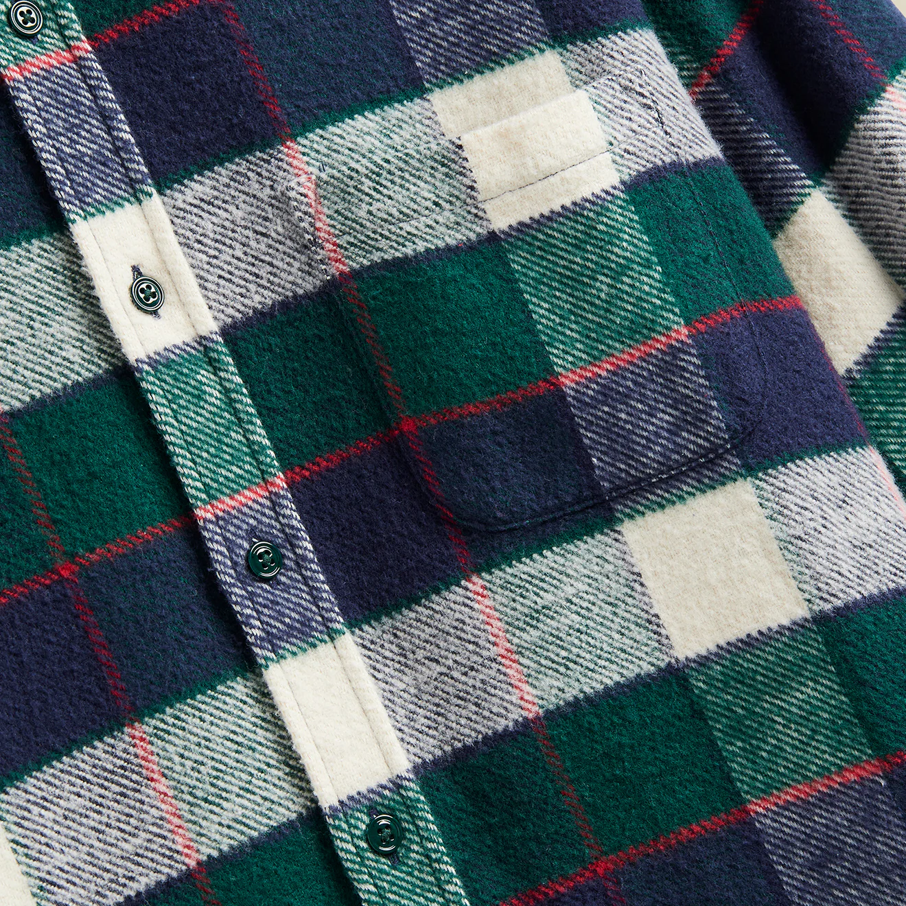 Portuguese Flannel Bottle Shirt Green / Blue - Image 3