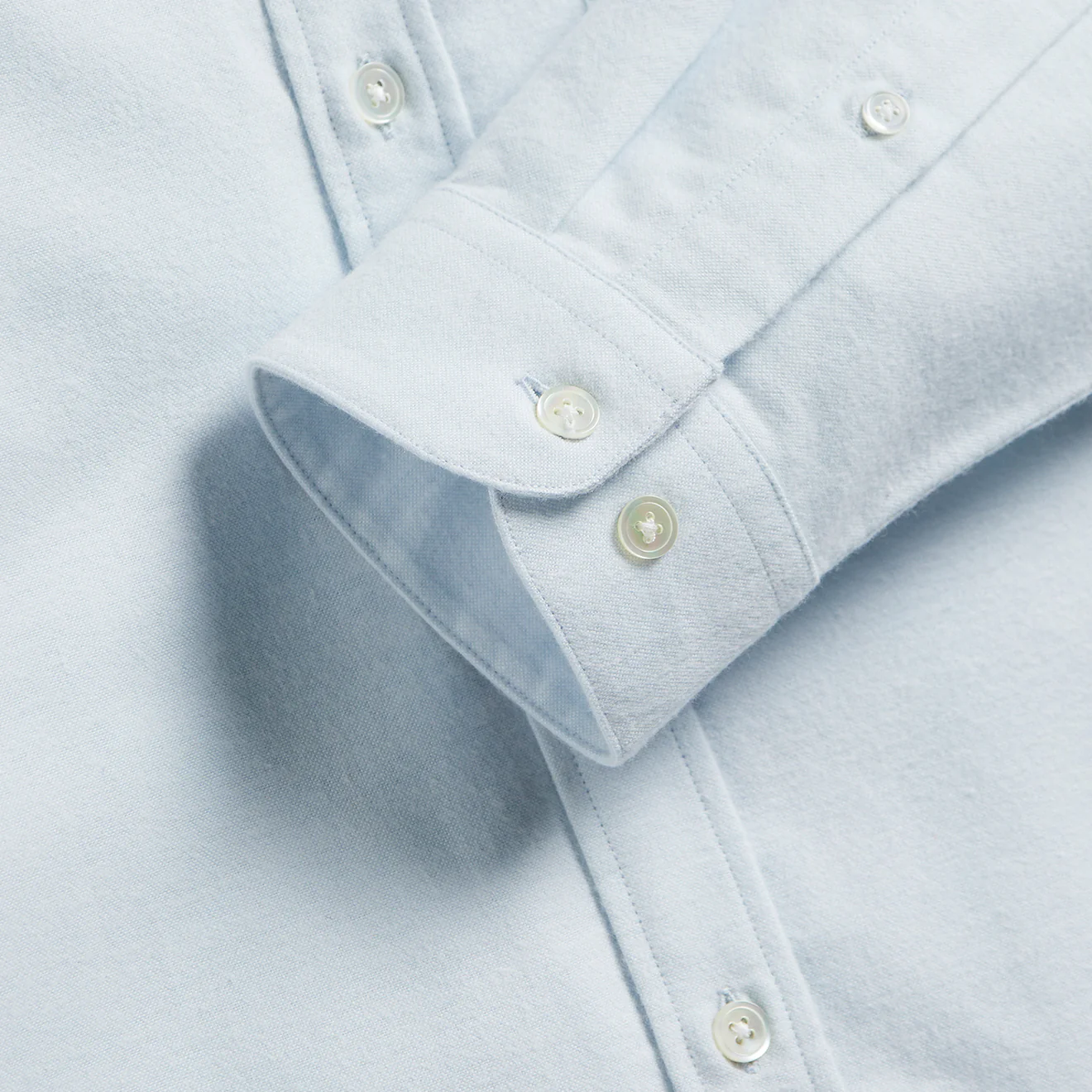 Portuguese Flannel Brushed Oxford Shirt Light Blue - Image 3