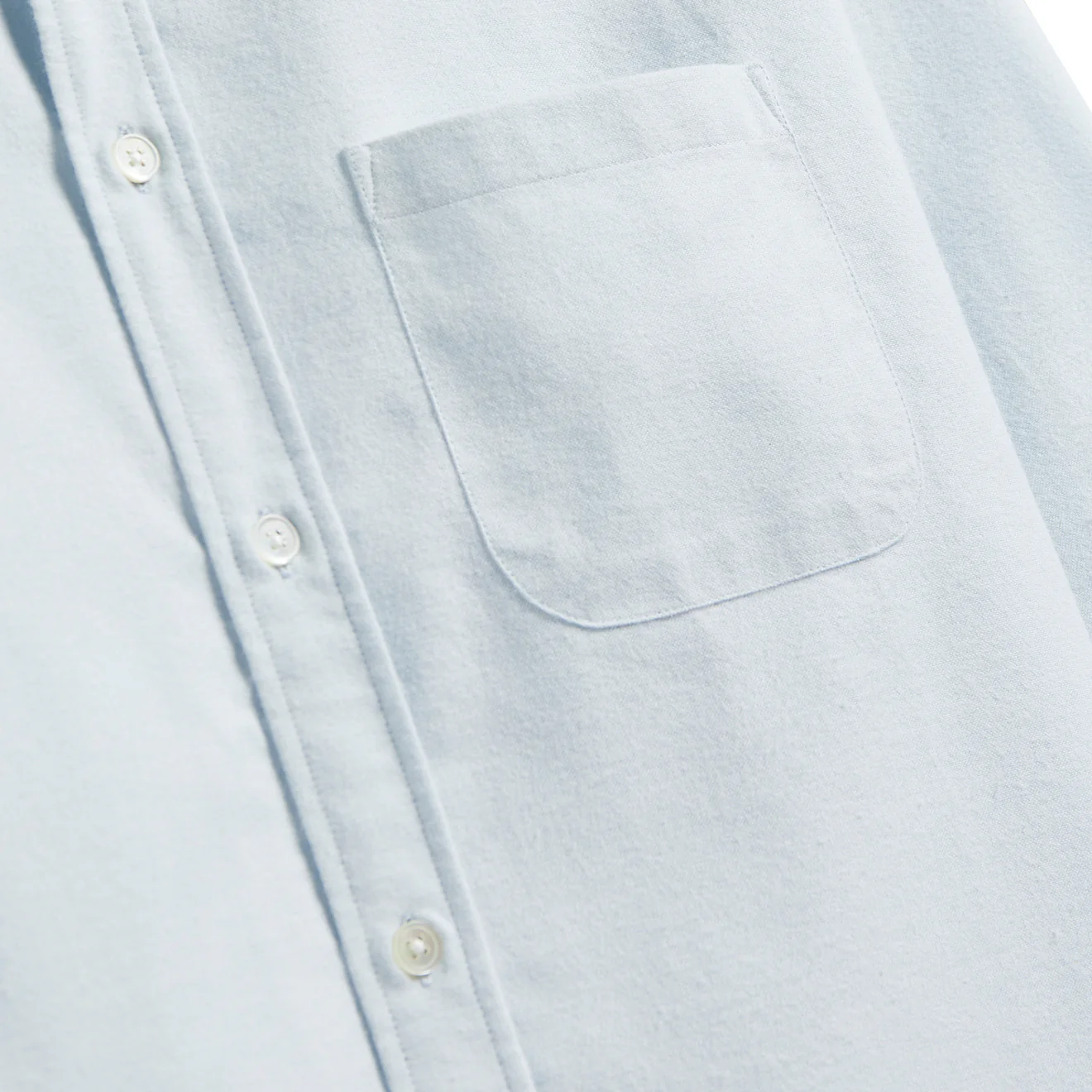 Portuguese Flannel Brushed Oxford Shirt Light Blue - Image 4