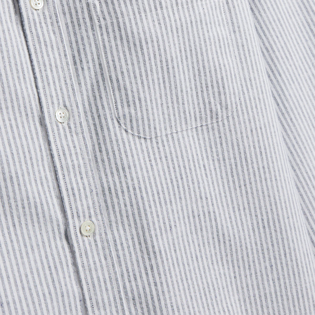 Portuguese Flannel Brushed Oxford Stripe Shirt Blue - Image 4