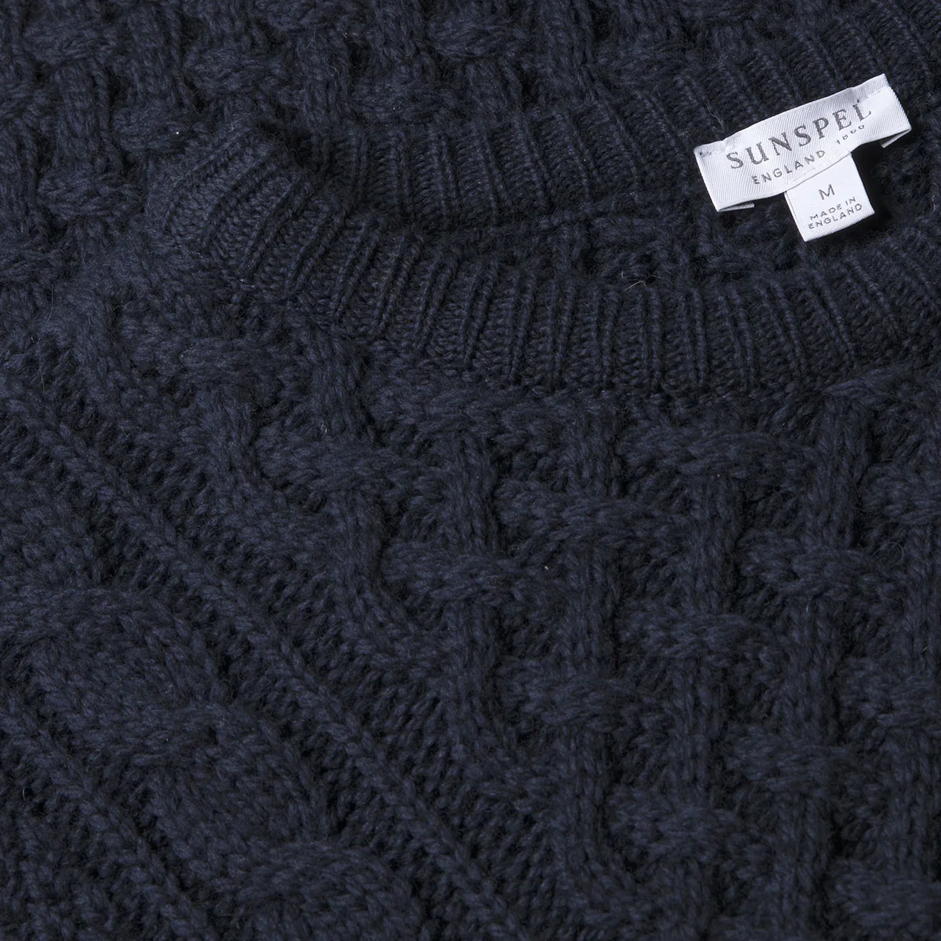Sunspel Cable Jumper Navy - Image 2