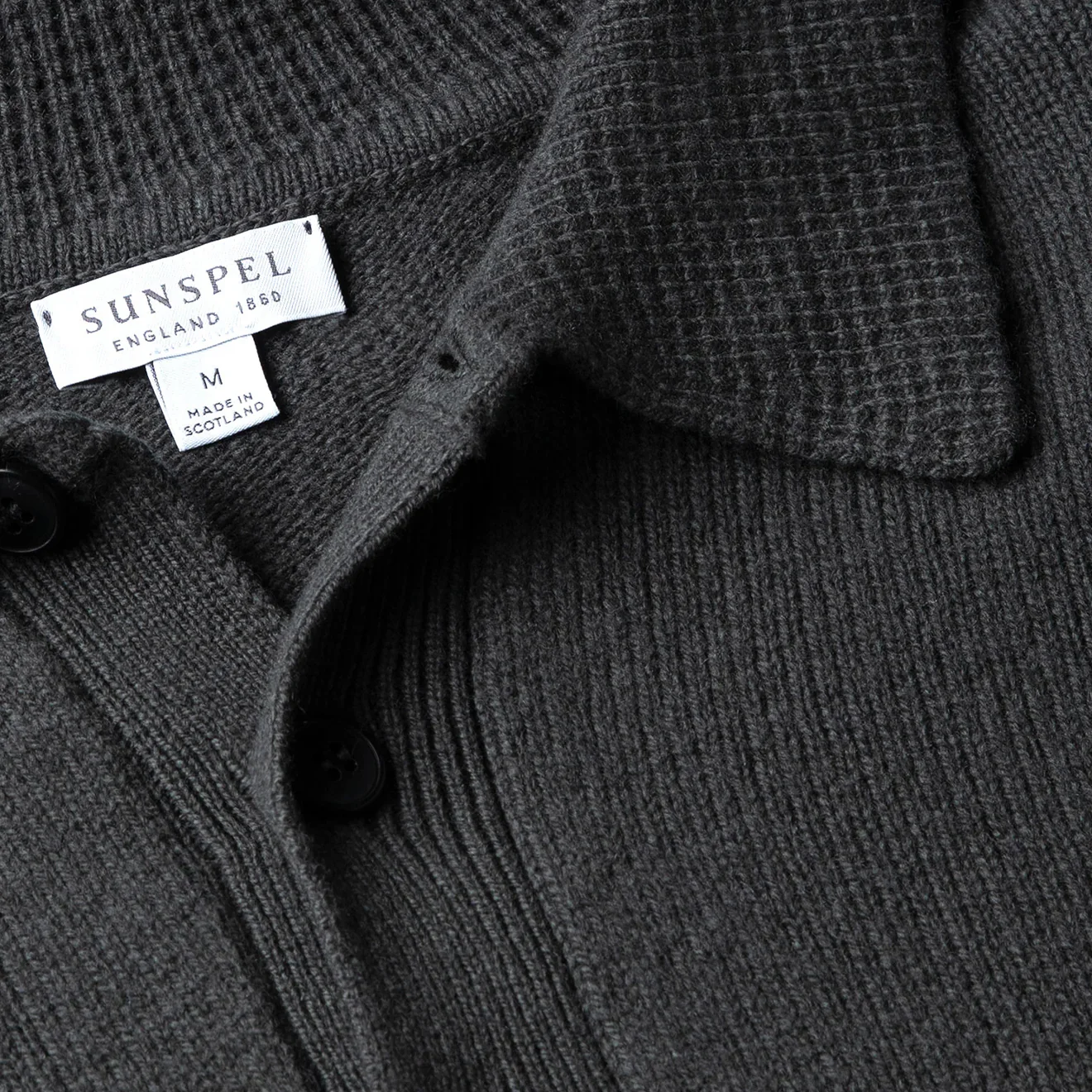 Sunspel Lambswool Polo Drill Green - Image 2