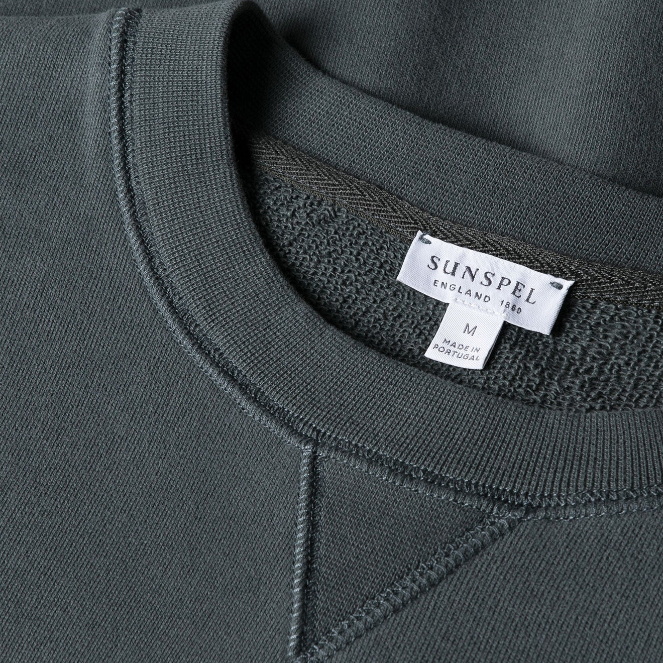 Sunspel Loopback Sweatshirt Drill Green - Image 2