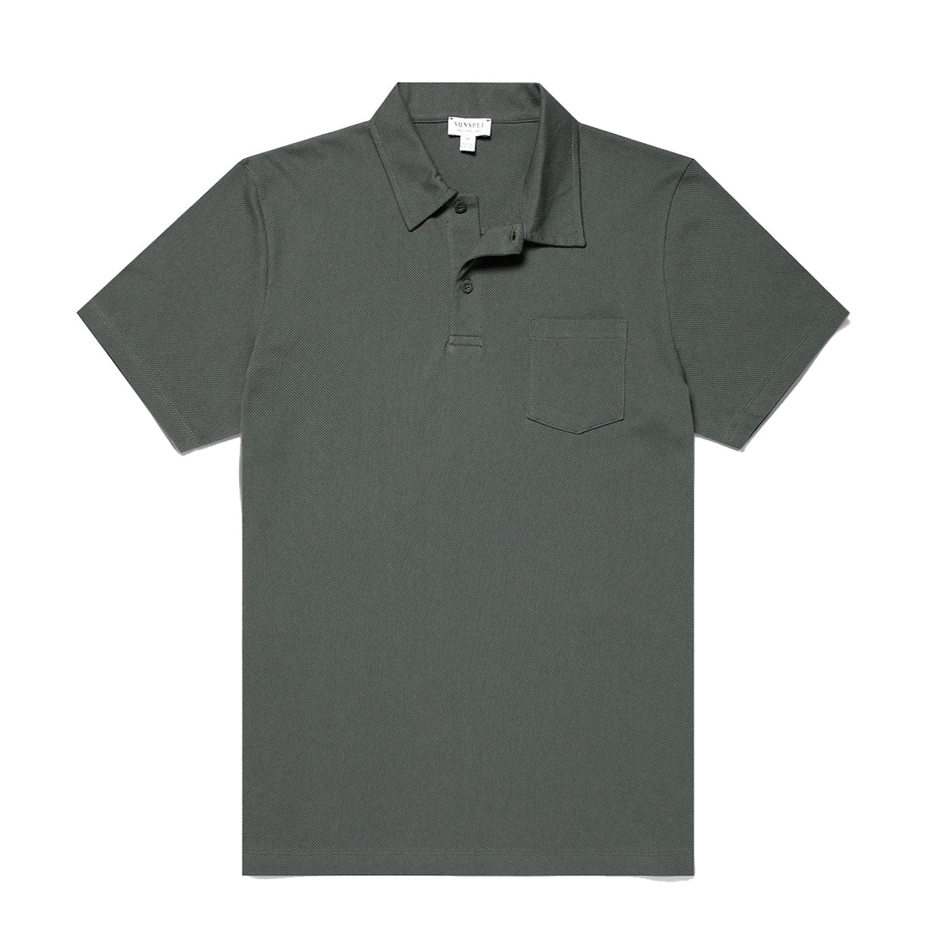 Sunspel Riviera Polo Shirt Drill Green