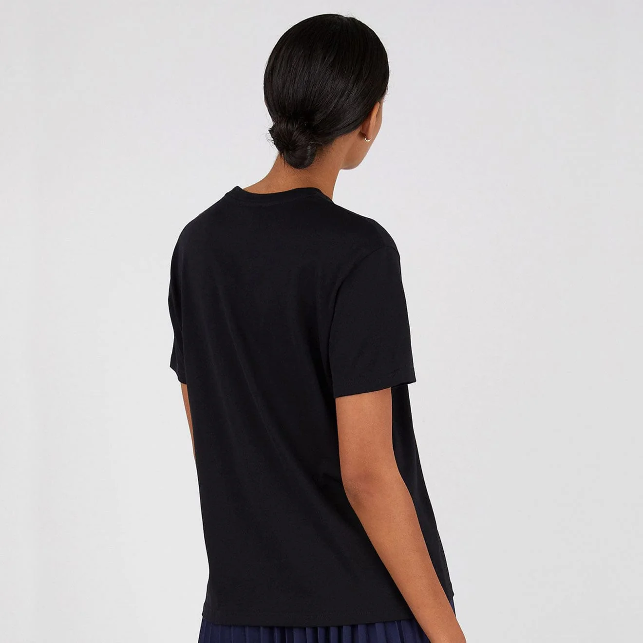 Sunspel Womens Boy Fit Crew Neck T-Shirt Black - Image 3