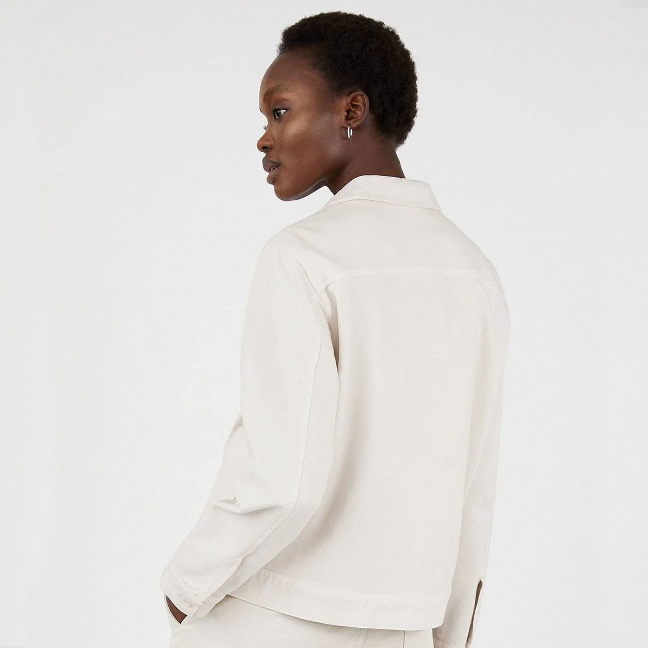 Sunspel Womens Chore Jacket Chalk - Image 4