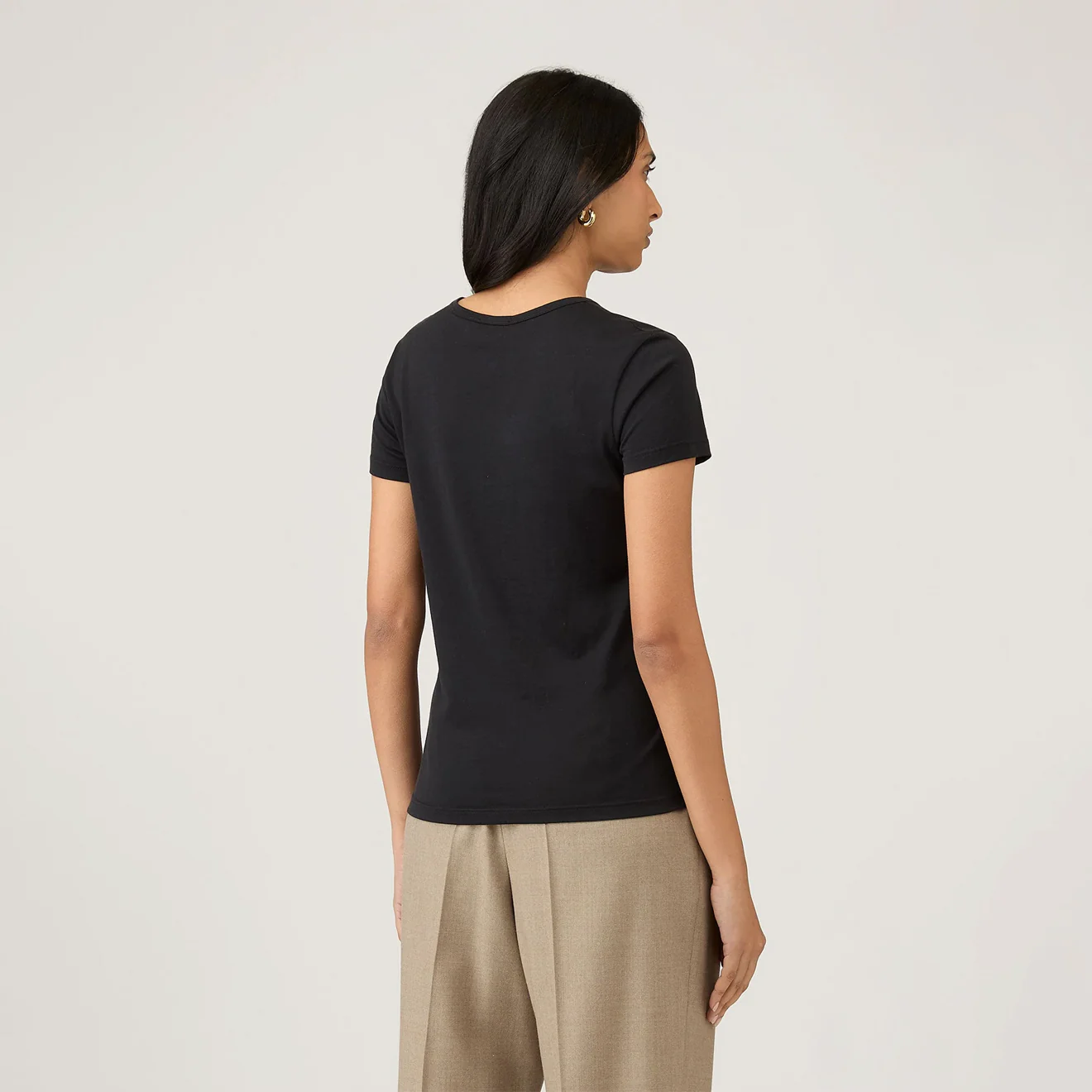 Sunspel Womens Classic T-Shirt Black - Image 3