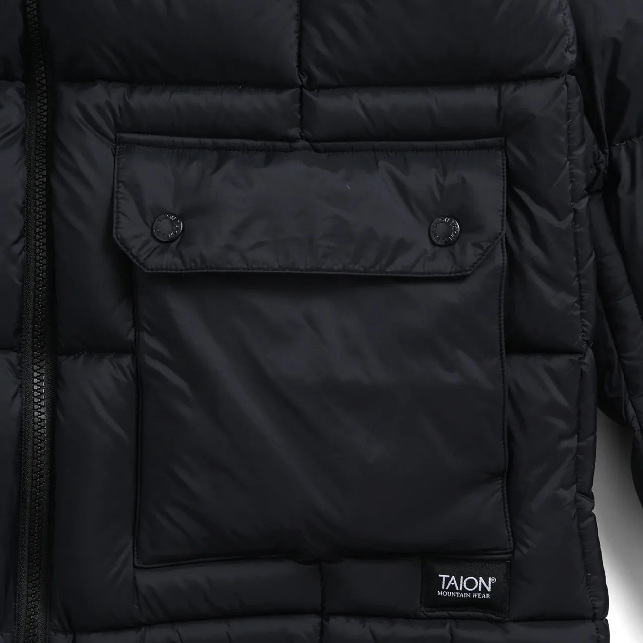 Taion Volume Hood Down Jacket Black - Image 3