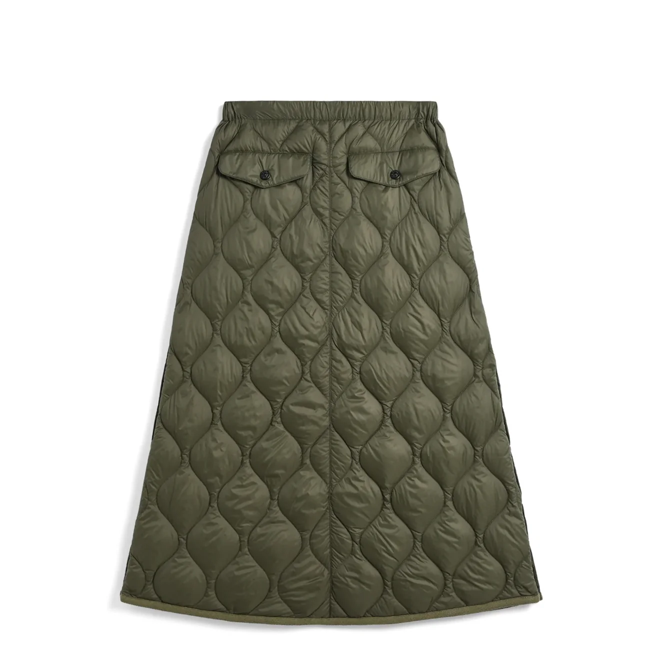 Taion Womens Military Snap Button Down Skirt Dark Sage Green