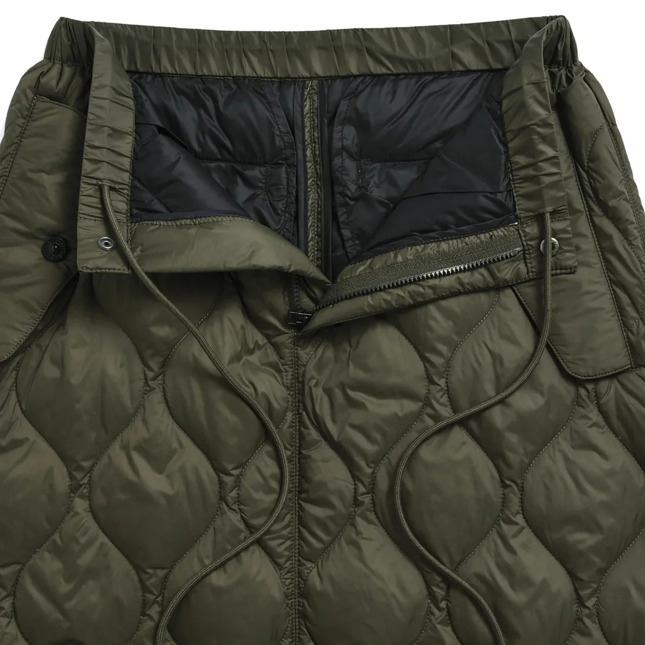 Taion Womens Military Snap Button Down Skirt Dark Sage Green - Image 2
