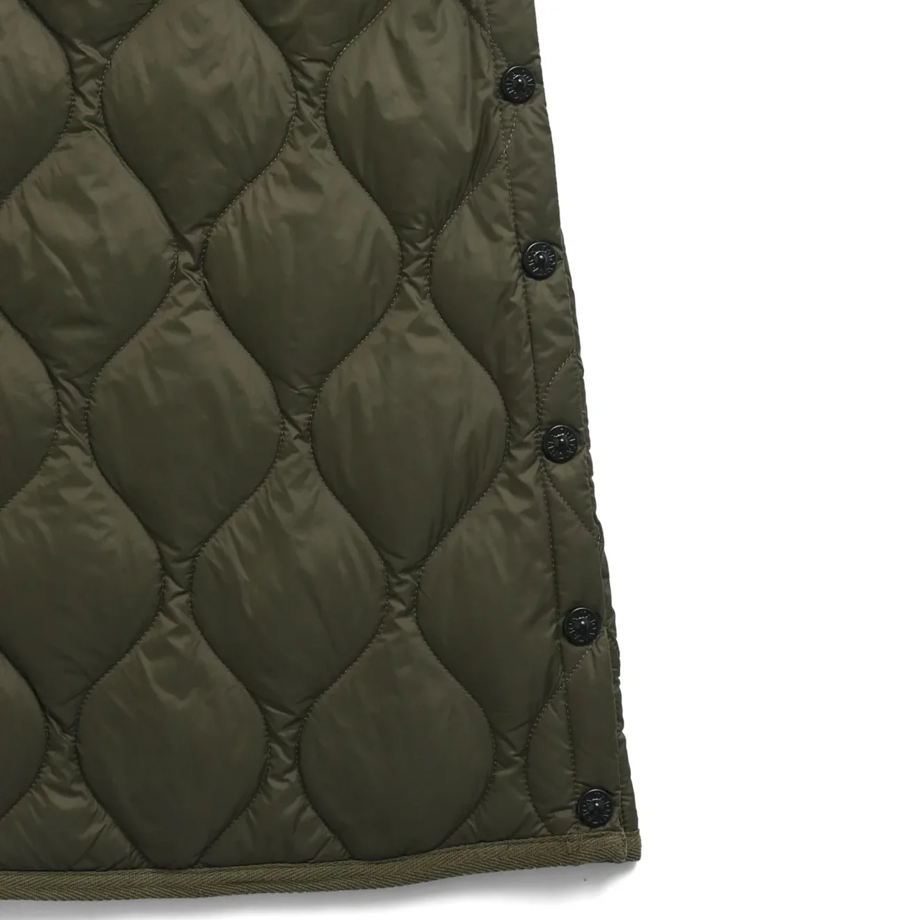 Taion Womens Military Snap Button Down Skirt Dark Sage Green - Image 4