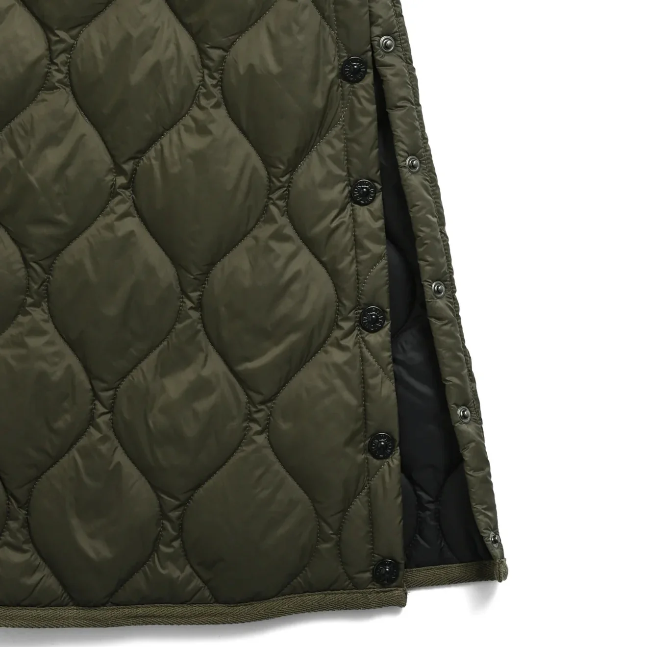 Taion Womens Military Snap Button Down Skirt Dark Sage Green - Image 5