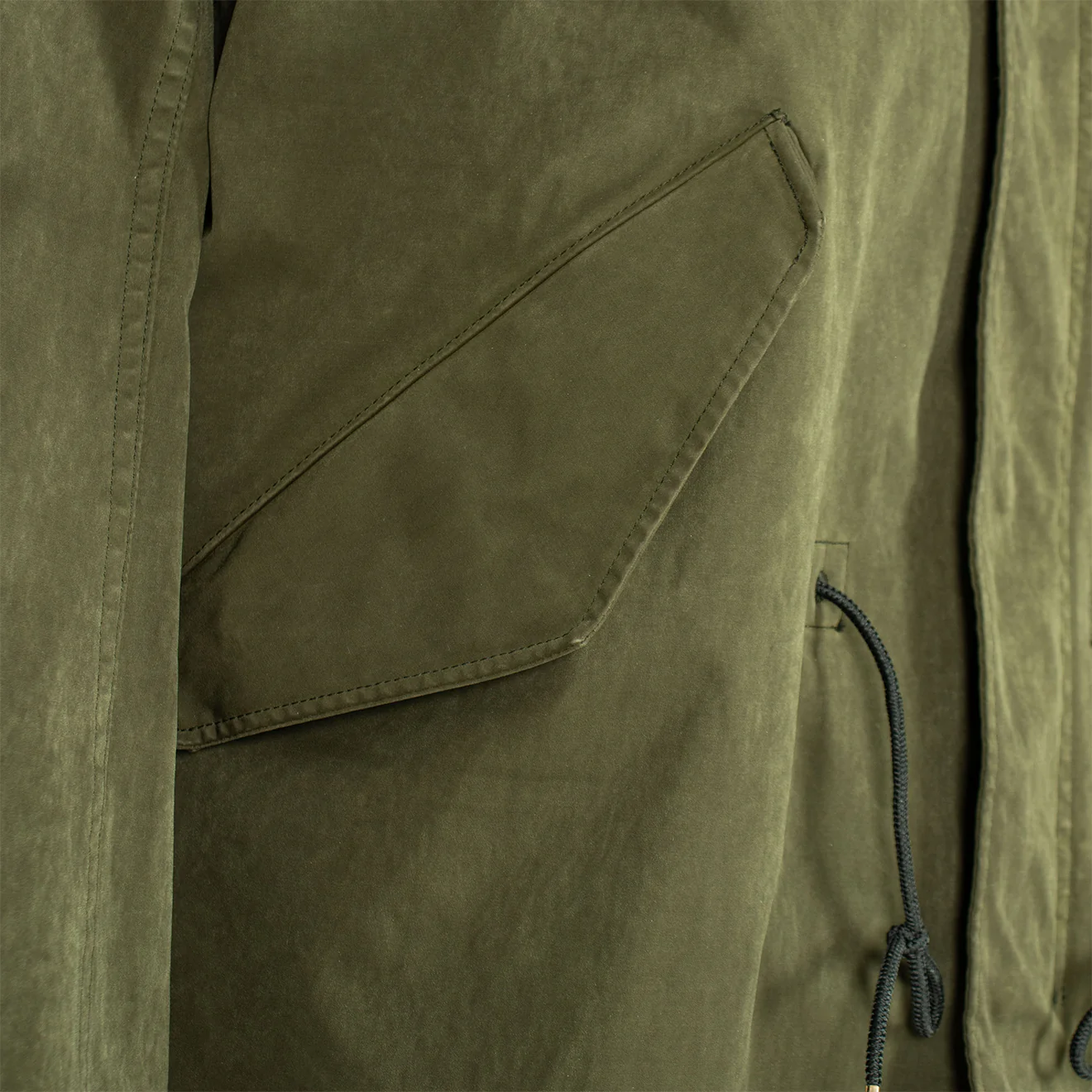 Ten C Hooded Parka Jacket Green - Image 6