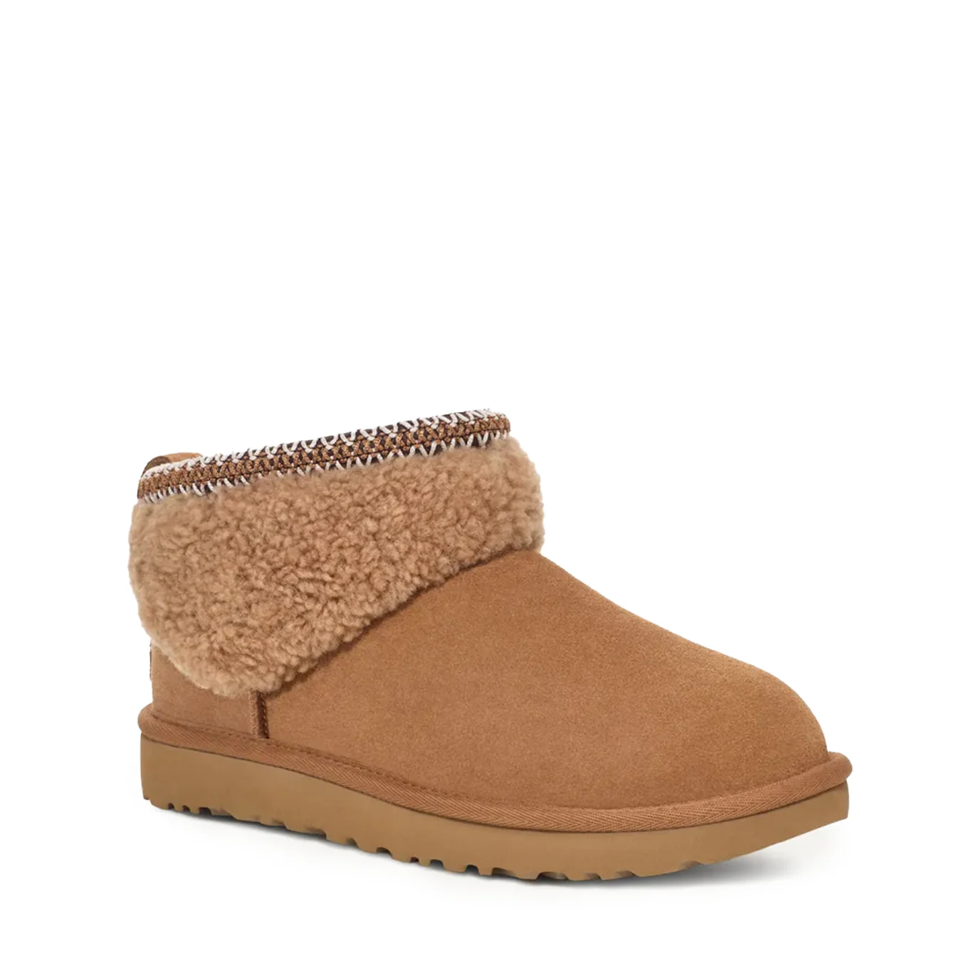 UGG Womens Classic Ultra Mini Maxi Curly Boot Chestnut - Image 4
