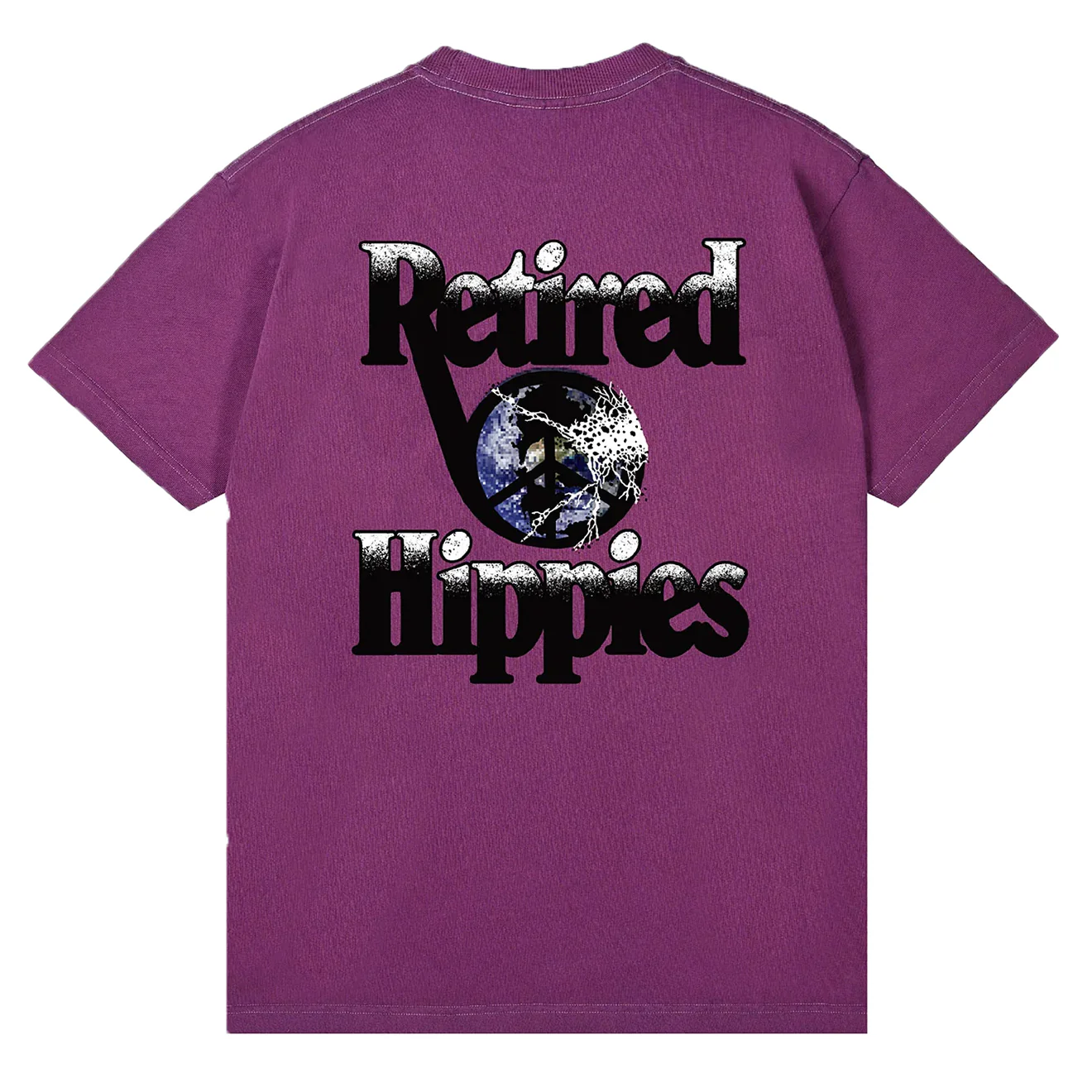 Woodensun Retired Hippies S/S Tee Maroon Purple - Image 2